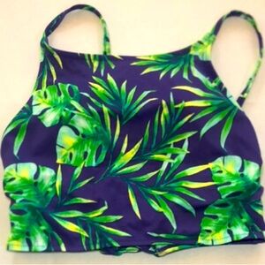 Adore Me Halter Top Bikini Size L Tropical Pattern